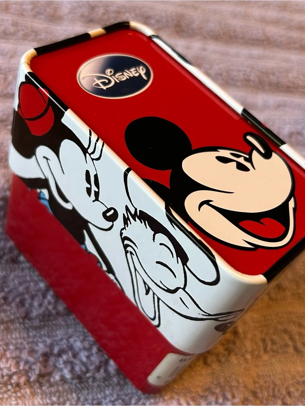 Disney Gold and Brown Mickey Mouse Watch with Red Tin NOS